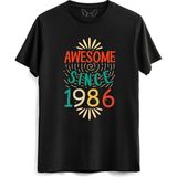 Alfa Tshirt Vintage 1986 Awesome Siyah Erkek T-shirt