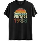 Alfa Tshirt Vintage 1988 Eskitme Kısa Kollu Siyah Erkek T-shirt