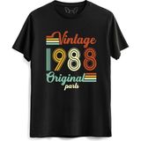 Alfa Tshirt Vintage 1988 Original Parts Kısa Kollu Siyah Erkek T-shirt