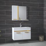 Alfa Yeni Gold Beyaz 80 cm Banyo Takımı