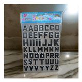 Alfabe seti 50 adet siyah renk harfler sticker ultra kalitede yapışma özelliğine sahip rengarenk sticker