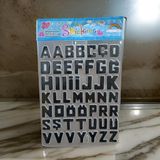 Alfabe seti 50 adet siyah renk harfler sticker ultra kalitede yapışma özelliğine sahip sticker