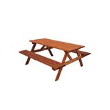 AlfaCountry Mobilya Ahşap Piknik Masası – Ormancı Masası (6 Kişilik) | Teak Rengi