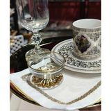Alfafe Home 6 Adet Kahve Yanı Gold Metal Ayaklı Lokumluk Şekerlik