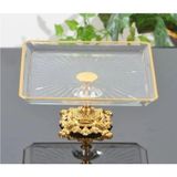 Alfafe Home Metal Ayaklı Gold Detaylı Paşabahçe Madlen Sunum Servis Tabağı