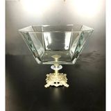 Alfafe Home Metal Ayaklı Gümüş Detaylı Büyük Boy Kase- Sunum - Servis - Salata Kasesi