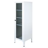 Alfafonet 450x1390x450 mm Cam Kapaklı Kilitli Çelik Gövdeli Ofis ve Home Office Dolabı Beyaz (RAL 9003)