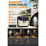 ALFAGİFT 1 Adet Güneş Enerjili Hareket Sensörlü 178 LED IP65 Dış Mekân Duvar Bahçe Lambası