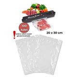 ALFAGİFT 100 Adet 20x30 cm Vakum Poşeti Gıda Saklama Poşeti Vakum Makinesi Uyumlu
