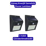 ALFAGİFT 2 Adet Bahçe Aydınlatma Solar LED Işık Sensörlü Duvar Lambası Su Geçirmez Otomatik