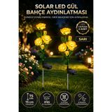ALFAGİFT 2 Adet Solar LED Gül Bahçe Aydınlatması Güneş Enerjili IP65 Su Geçirmez Dekoratif Bahçe Lambası 2’li Set