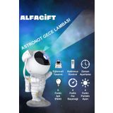 ALFAGİFT Astronot Led Galaxy Projektör Lambası Yıldızlı Gökyüzü Gece Lambası