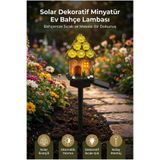 ALFAGİFT Solar Dekoratif Minyatür Ev Bahçe Lambası Güneş Enerjili LED Otomatik Bahçe Aydınlatma