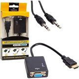 Alfais 4289 HDMI To VGA Ses Destekli Monitör Dönüştürücü Kablo Çevirici Adaptör