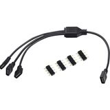 Alfais 4375 RGB Şerit 4 Pin LED Çoklayıcı Splitter 1 Giriş 3 Çıkış Tek Kumanda Modeli