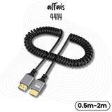 Alfais 4414 0.5-2 m HDMI Spiral Yaylı Uzayabilen Fullhd 4K 60Hz UHD Kablo