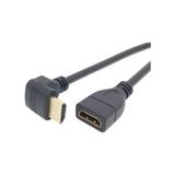 Alfais 4666 90 Derece HDMI Dişi Erkek Uzatma Kablosu 0.5 Metre Yüksek Performans ve Evrensel Uyumluluk