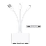 Alfais 4702 USB 3.0 Type-C Lightning to SD TF OTG 5in1 Kart Okuyucu Çevirici Dönüştürücü Adaptör