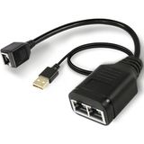 Alfais 4711 1x2 Port RJ45 USB Güç Destekli Ethernet Switch Splitter Çevirici Çoklayıcı