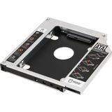 Alfais 4716 9.5mm SATA HDD Harddisk SSD Caddy Kızak 2.5 inç Laptop Kutusu Siyah Alüminyum