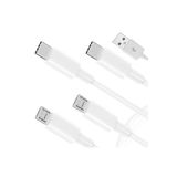 Alfais 4758 4 in 1 Şarj Kablosu 2x Type-C 2x Micro USB Çoklayıcı 1 Metre