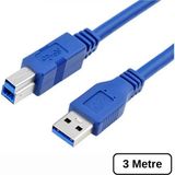 Alfais 4773 USB 3.0 To Type B Erkek Yazıcı Kablosu 5gbps Printer Ara Data Kablo 3m