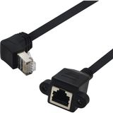 Alfais 4777 1.5 mt RJ45 Dişi Erkek Uzatma Dirsek 90 Derece Panel Tipi Cat6 Montaj Kablosu