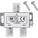Alfais 4818 2 Li Uydu Çanak Splitter Kablo Tv Rg6 Anten Çoklayıcı Dağıtıcı - Almond