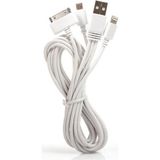 Alfais 4850 3in1 Çoklu Şarj Kablosu Micro USB 8Pin Lightning 30Pin Apple Uyumlu 1 Metre