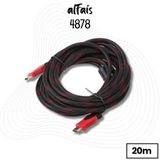 Alfais 4878 20 mt 4K FHD Ara Bağlantı Erkek-Erkek LCD Laptop PS3 PS4 XBOX TV HDMI Kablosu