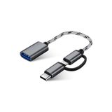 Alfais 4901 USB 3.0 OTG To Type-C Micro USB Data Şarj Çevirici Dönüştürücü Adaptör