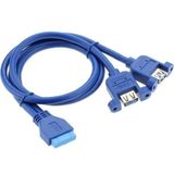 Alfais 4994 Usb 3.0 19 20 Pin Dişi To 2X Anakart Panel Tipi Kablo