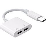 Alfais 5067S Type C to Kulaklık Hızlı Şarj Giriş Çevirici Çoklayıcı Çoğaltıcı Splitter Adaptör