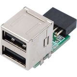 Alfais 5091 9 Pin USB To 2x USB A Anakart Çevirici Dönüştürücü Çoklayıcı Adaptör