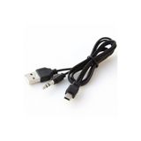 Alfais 5127 Mini USB Şarj ve 3.5mm Aux Ses Birleştirici Kablo Mp3 Mp4 Radyo Hoparlör 45CM