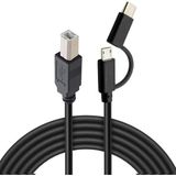 Alfais 5133 Type C + Micro USB Yazıcı Printer Bağlantı Kablosu 1 Metre Yüksek Hızlı USB