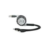 Alfais 6002 USB To Type-C Micro USB Lightning Çoklu Şarj Kablosu Universal Makaralı 3'ü 1 Arada