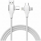 Alfais 6023 USB Type-C 5'i 1 Arada Çoklu Hızlı Şarj Kablosu Lightning Micro USB 1m