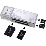 Alfais 6070 USB Çoklu Kart Okuyucu Sd Micro Mmc Ms Microsd Sdhc Hafıza Kartı Adaptörü