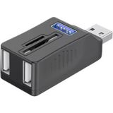 Alfais 6080 USB 3.0 Hub 5 Port Çoklayıcı Sd Tf Micro Sd Mmc Kart Okuyucu Splitter Çevirici