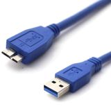 Alfais Al-4621 0.5 Metre USB 3.0 HDD Harddisk Kablo Ara Bağlantı Micro Veri Taşınabilir Disk Kablosu, Mavi