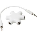 Alfais Kulaklık Çoklayıcı 3.5mm Stereo Beyaz Renkli Uzatıcı ve Çoklayıcı