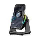 Alfalink Sns9101 Kablosuz İndüksiyon Hoparlör 5'İ 1 Arada Bluetooth Hoparlör, Telefon Tutucu, Surround Ses Android/İphone Uyumlu Siyah