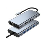 Alfalink Type-C To Usb 11İn1 Çevirici Çoğaltıcı Hub Adaptör(Lan+Type-C+Sd Card+Usbx4+Audio+Hdmı+Vga)
