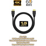 Alfas 1.5 Metre HDMI Kablo | Altın Uçlu | 4K Ultra Hd 60Hz Full Hd V1.4 3D Destekli 1.5m HDMI Kablo - 1,5 m - Siyah