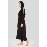 Alfasa Biyeli Oversize Uzun Tesettür Mayo - Siyah - 2XL