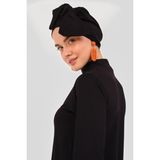 Alfasa Pamelo Desenli Tesettür Mayo - Siyah - 3XL