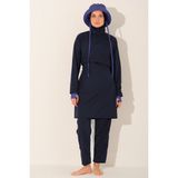 Alfasa Riva Spor Şapkalı Tam Kapalı Tesettür Mayo 26239-26 Lacivert - 2XL