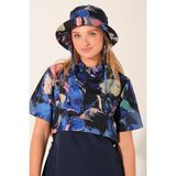 Alfasa Şapkalı Crop Görünümlü Yarım Kol Yarı Kapalı Mayo - ALF26711 - Lacivert - 2XL