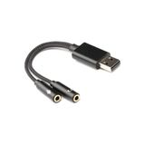 ALFATEC USB to İkili 3.5mm Jack Ses Kartı Adaptörü – Kulaklık & Mikrofon Çıkışlı (USB’den Ses Dönüştürücü)